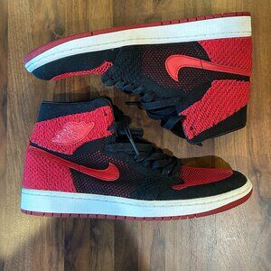 Jordan 1 Retro High Flyknit Bred (Size 9.5)